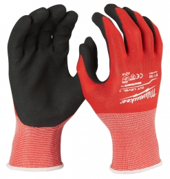 Milwaukee nitrildoppade handskar skärskyddsklass 1 EN 388:2016 (4121A)