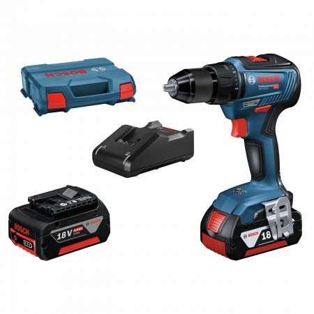 Bosch GSR 18V-55 2x5Ah i L-case Skruvdragare