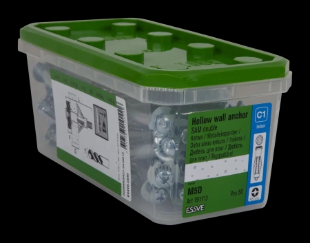 METALLEXPANDER SAM FÖR DUBBELGIPS MED SKRUV M5 50ST