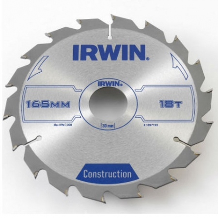 Irwin Construction 165 mm / 18t Sågklinga för trä