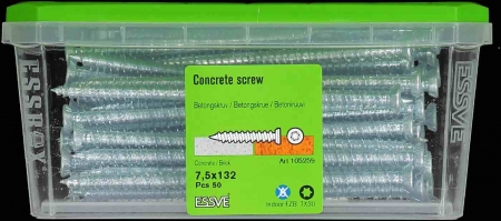 Betongskruv försänkt skalle INNE Essve 7.5 x 132
