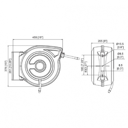 Slangvinda NM Slangupprullare luft/vatten Flera dimensioner och längder