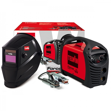 Invertersvets MMA Telwin Force 165 set med hjälm och tillbehör