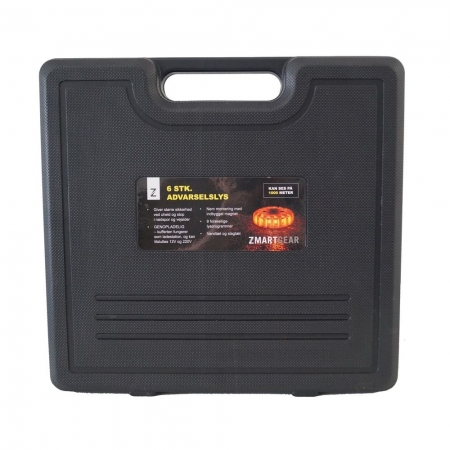Zmartgear laddningsbara varningsljus, set med 6 st ljus och laddningsväskankl. blinkljus